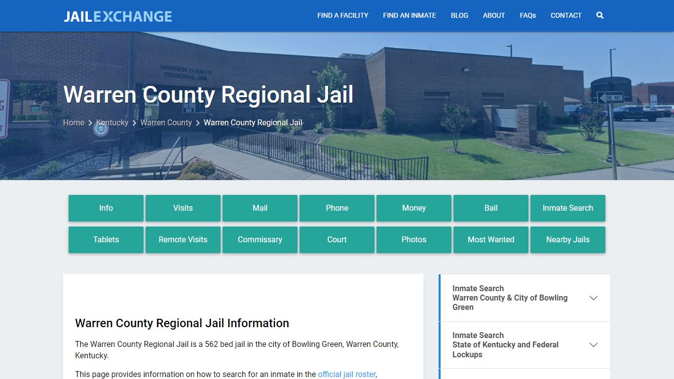 Warren County Regional Jail, KY Inmate Search, Information